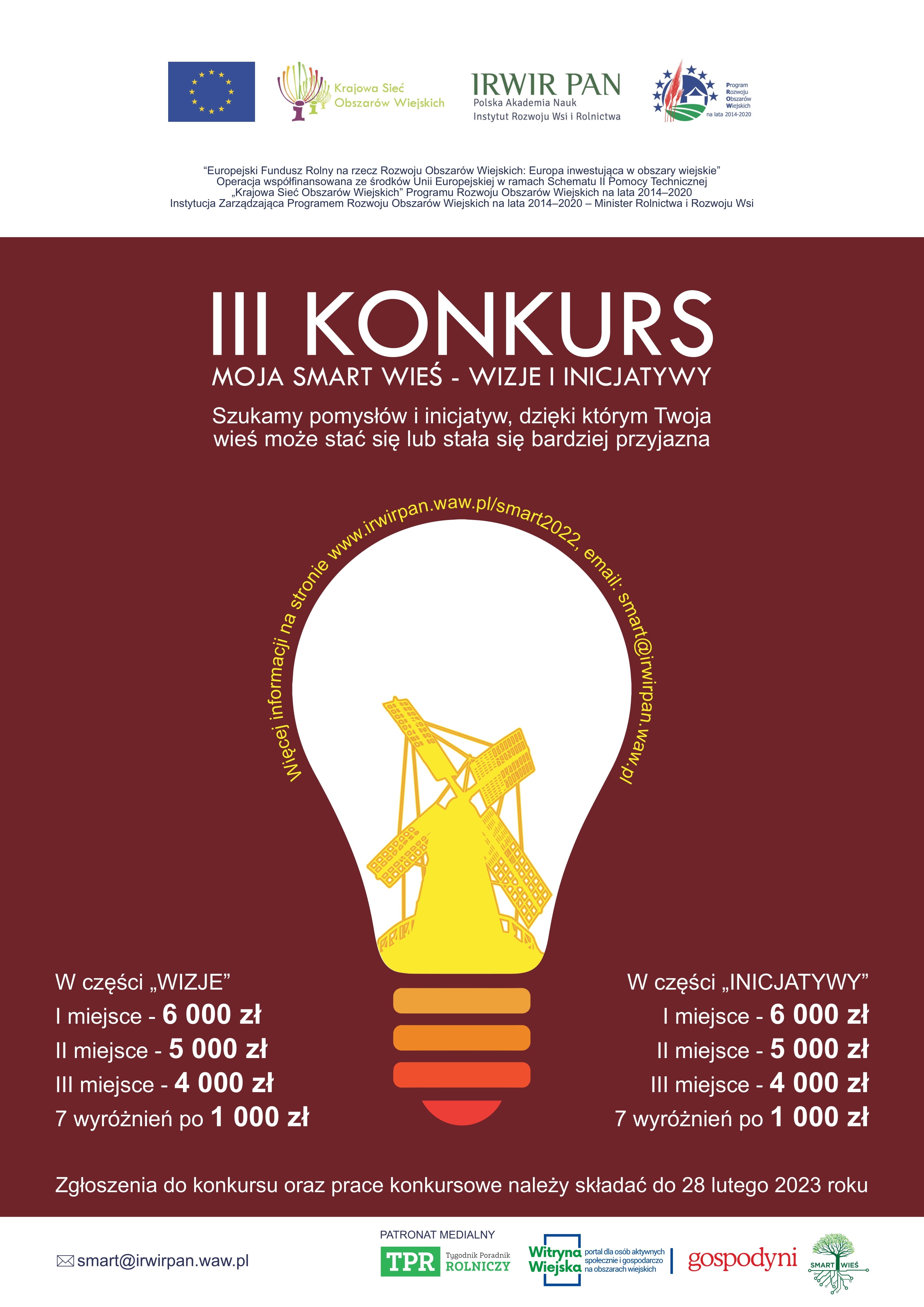 Plakat konkursu Moja smart wieś - Wizje i Inicjatywy